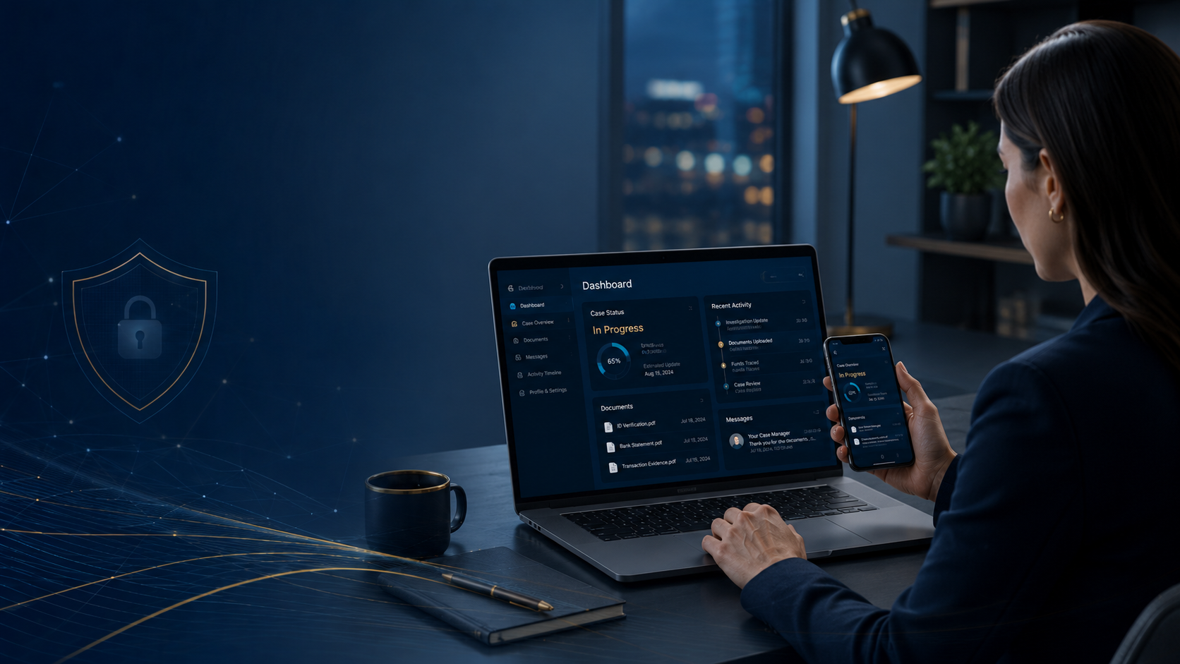 Admin case tracking dashboard