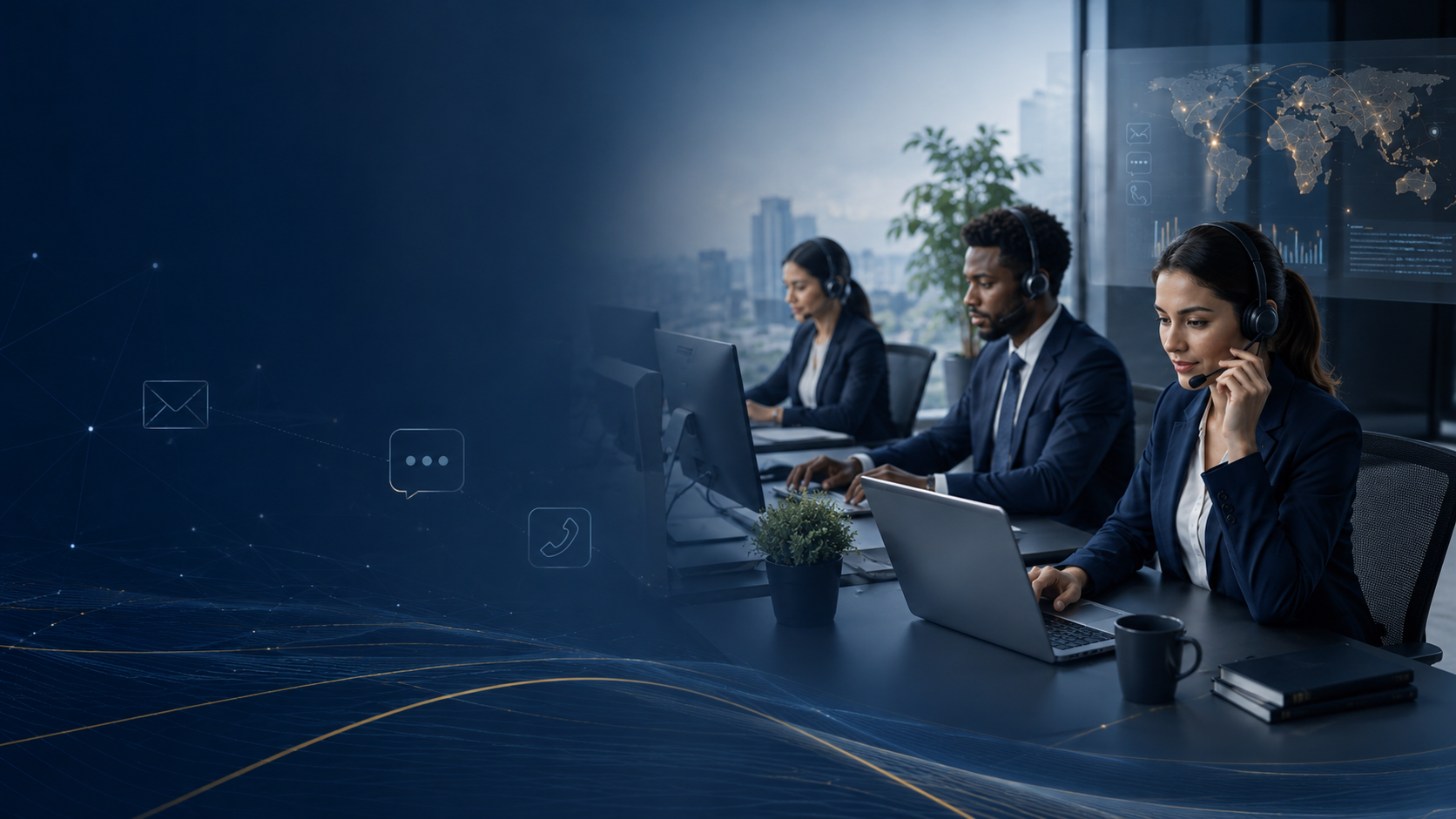 Funds recovery support team assisting clients